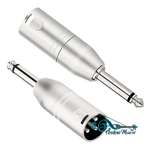 CONVERTIDOR ZANSUI DE 1/4 MONO A XLR MACHO YLC-005 PLATEADO
