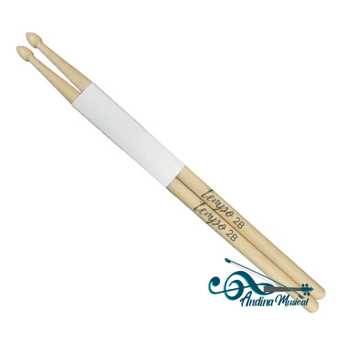 BAQUETAS TEMPO PUNTA DE MADERA 2B