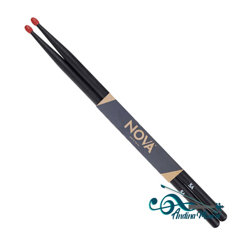 BAQUETAS NOVA 5A PUNTA DE NYLON NEGRAS