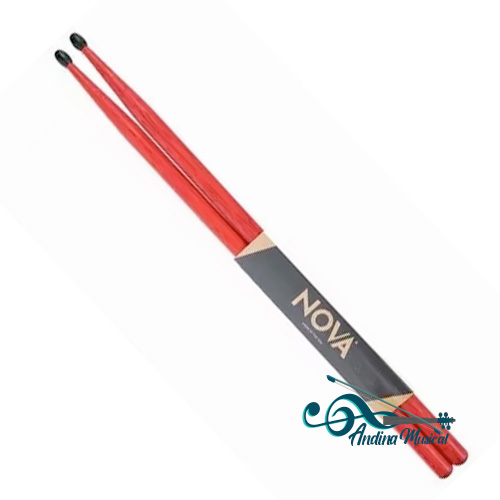 BAQUETAS PUNTA DE NYLON NOVA 5A ROJAS