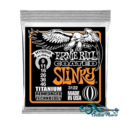 ENCORDADO ERNIE BALL PO3122 GUITARA ELECTRICA 09-46  COATED TITANIUM