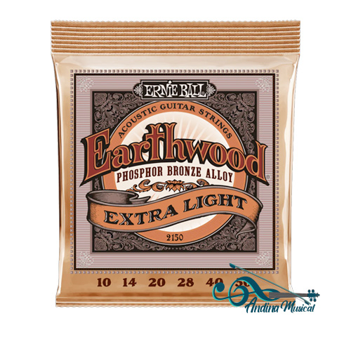 ENCORDADO ERNIEBALL EARTHWOOD 2150 10-50 EXTRA LIGTH  CUERDAS FOSFORO Y BRONCE P02150