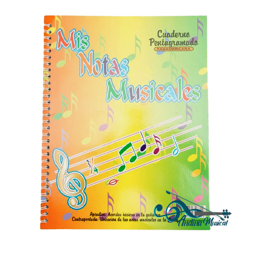 CUADERNO PENTAGRAMADO NOTAS MUSICALES O.Z