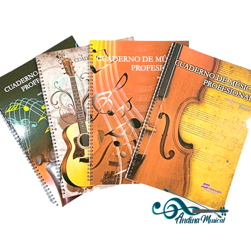 CUADERNO PENTAGRAMADO ARGOLLADO GRANDE  (PENTAGRAMAS-CUADROS)