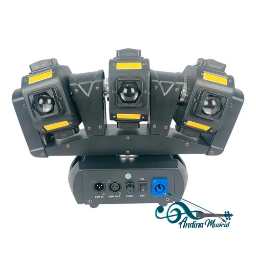 LUZ CABEZA MOVIL PRO DJ LIGHTING PL1210S TRIPLE CABEZA GIRATORIA RGBW