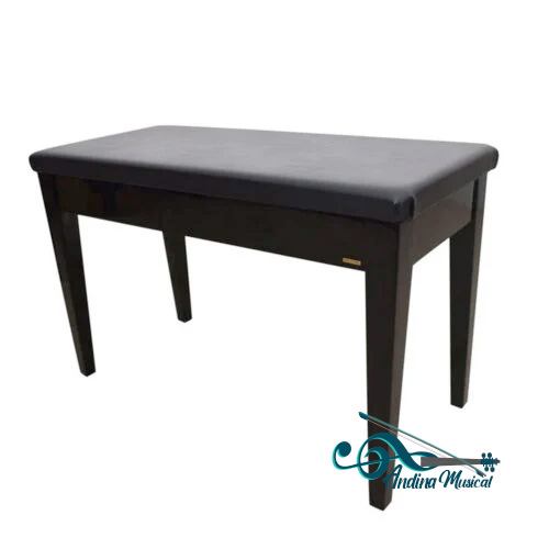 SILLA PARA PIANO DOBLE DE MADERA CON COMPARTIMIENTO Q110
