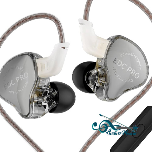 AUDIFONOS KZ EDC PRO IN EAR GRIS CABLE OFC COBRE