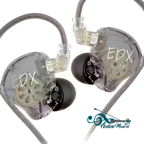AUDIFONOS  KZ EDX LITE IN EAR GRIS TRANSPARENTE