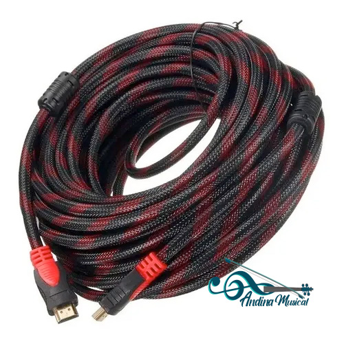CABLE HDMI DE 20 MTS DOBLE FILTRO MALLADO PUNTA DORADA