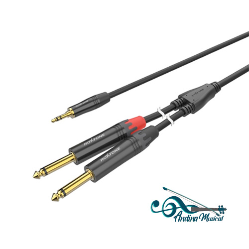 CABLE DE AUDIO ROXTONE PURE PACC280L6 DE 3.5 A 2 PLUG DE 1/4 DE 6 MTS