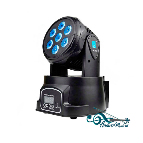 CABEZA MOVIL LUZ BIG DIPPER LM70S 7 LED *8WATTS RGBW (4 EN 1)  MODO: AUTOMÁTICO/ AUDIO RÍTMICO/ DMX/