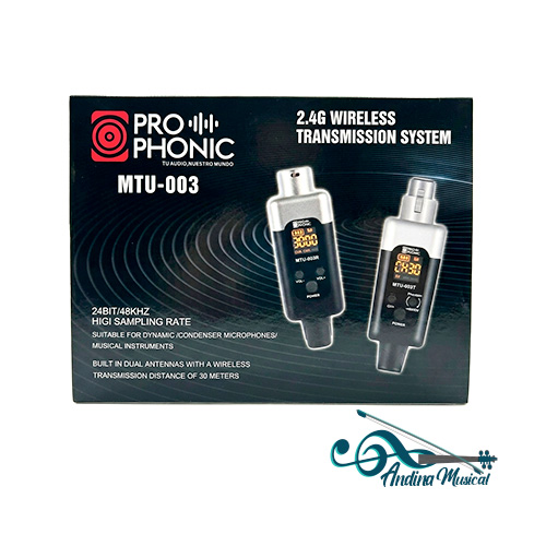 SISTEMA INALAMBRICO TRASMISOR RECEPTOR UHF PARA MICROFONO MTU-003