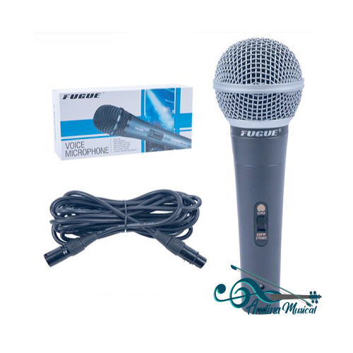 MICROFONO METALICO FM-58 PROFESIONAL PARA VOZ, XLR X XLR, 6 METROS DE CABLE
