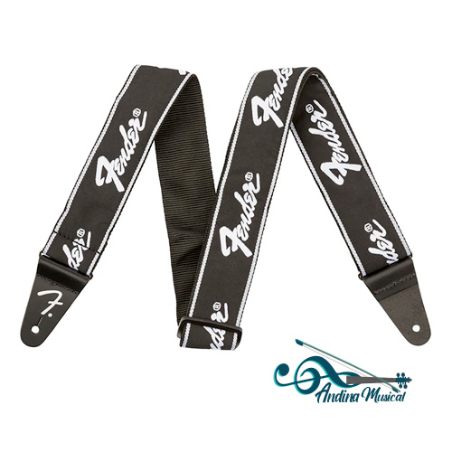 CORREA FENDER PARA GUITARRA RUNNING LOGO NEGRO/BLANCO