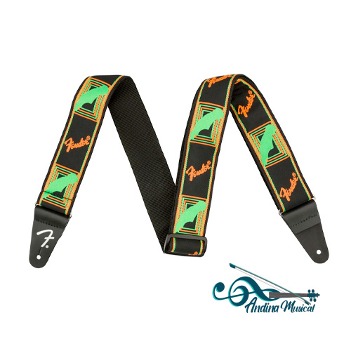 CORREA FENDER NEON MONOGRAMA VERDE/NARANJA