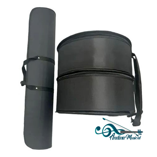 ESTUCHE JUEGO DE TIMBAL LONA IMPERMEABLE  CON HERRAJES ALBOLLONADO