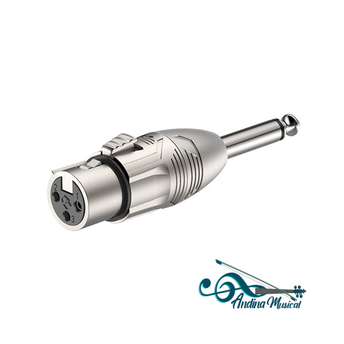 CONVERTIDOR DE XLR HEMBRA A PLUG DE 1/4 MONO RA2XFJM