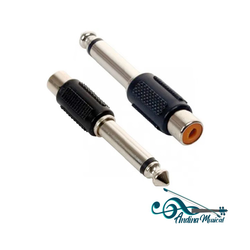 CONVERTIDOR METALICO ZSE-7068 DE RCA A PLUG 1/4 MONO
