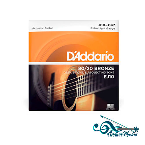 ENCORDADO D-ADDARIO EJ-10 GUITARRA ELECTROACUSTICA 10-47