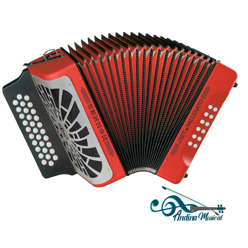 ACORDEON HOHNER REY VALLENATO 5 LETRAS ROJO A49641