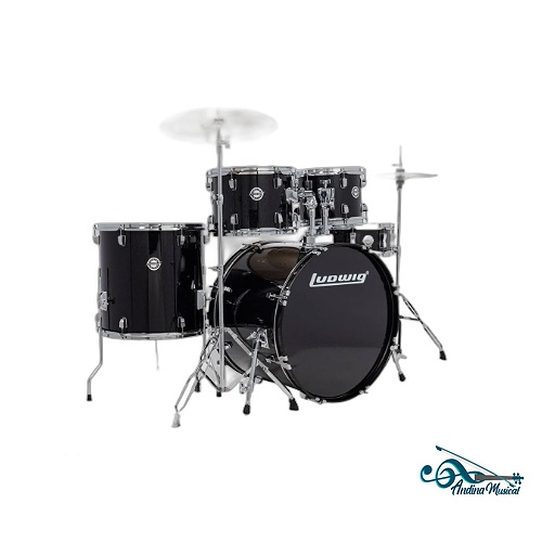BATERIA ACUSTICA LUDWIG ACCENT DRIVE 5 PIEZAS NEGRO LC195C7DIR SNOW DUST
