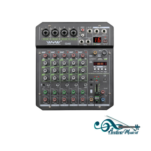 MEZCLADOR PRO DJ DE 6 CANALES GA06