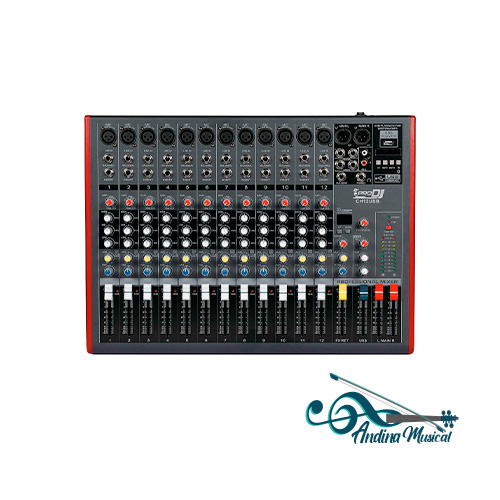 MEZCLADOR PRO DJ CH12 USB DE 12 CANALES MONO, BLUETOOOH
